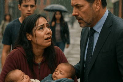 “‘¿Te quedas con uno?’ —susurró la mujer entre lágrimas mientras sostenía a dos bebés en brazos. El millonario, al reconocer su rostro bajo la lluvia, quedó paralizado. Lo que descubrió después reveló un secreto oculto por años: una historia de amor, traición y destino que cambiaría su vida para siempre — Nadie imaginó la verdad detrás de aquella pregunta que conmovió a todo un país.”