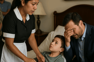 💔 “Al Hijo del Millonario Le Quedaban Solo Tres Meses de Vida — Pero Nadie Esperaba Que la Criada, Una Mujer Humilde y Desconocida, Haría Algo Tan Increíble Que Cambiaría Para Siempre el Destino de la Familia… y Haría Llorar al Padre Más Duro del País.”