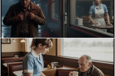 “La camarera llevaba semanas alimentando en secreto a un anciano que nadie parecía notar, creyendo que su gesto quedaría oculto para siempre… pero una mañana, dos enormes camionetas negras se detuvieron frente al pequeño restaurante y, al abrirse las puertas, comenzó una cadena de revelaciones tan impactante que transformó su vida y reveló quién era realmente aquel hombre.”