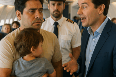 “El empresario que se rió del padre soltero en el vuelo no sabía con quién se metía: minutos después, el capitán gritó por ayuda y lo que ocurrió dejó a todo el avión sin aliento. Nadie imaginaba el secreto que escondía aquel hombre silencioso con su hijo dormido en brazos…”