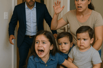 “Una niña gritó entre lágrimas: ‘¡Mamá, no nos hagas daño!’… segundos después, un hombre con traje irrumpió en la habitación y lo que ocurrió dejó a todos paralizados. Nadie imaginaba que aquel padre millonario, que llevaba años lejos de su familia, descubriría un secreto tan oscuro detrás de las paredes de su propia casa, una verdad que cambiaría para siempre la vida de todos los presentes.”