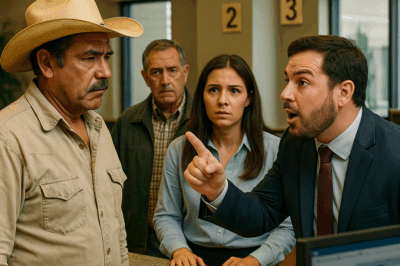 “Un gerente de banco se burló de un hombre de campo que llegó con ropa humilde, diciéndole que si tenía dinero en su cuenta le pagaría el doble. Pero segundos después, su sonrisa desapareció cuando descubrió quién era realmente ese “campesino”. Lo que pasó a continuación dejó a todos en shock y cambió para siempre la forma en que trataba a los clientes.”