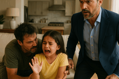 “Una niña lloraba desesperada, rogando entre lágrimas que alguien la ayudara, cuando de repente la puerta se abrió… y su padre millonario regresó antes de lo previsto. Lo que vio lo dejó paralizado: una escena tan impactante y dolorosa que cambiaría para siempre la historia de su familia. Una historia real de culpa, redención y amor paternal que demuestra que a veces el destino interviene justo en el último segundo.”