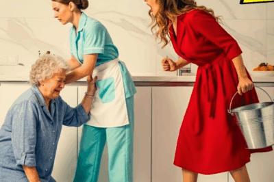 “Una anciana gritó de dolor en medio de la casa familiar mientras su nuera reaccionaba con una risa que nadie esperaba; sin embargo, cuando la empleada corrió para protegerla y el millonario entró justo en ese instante, comenzó una revelación tan impactante que cambió por completo el destino de todos los presentes.”