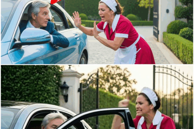 ¡ESCENA IMPACTANTE EN LA MANSIÓN DEL MAGNATE! En esta historia completamente ficticia, una empleada doméstica detiene desesperadamente al multimillonario justo cuando iba a arrancar su auto, gritando que había descubierto un fallo crítico en el sistema de frenos y un secreto oculto que nadie imaginaba. Lo que él descubrió después, las revelaciones inesperadas y el giro final te dejarán sin aliento… ¡Increíble!