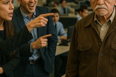 “Pensaban que era solo un viejo con ropa barata… hasta que reveló su verdadera identidad: el dueño de la empresa, el hombre al que todos humillaron, y la inesperada venganza silenciosa que convirtió un día común de oficina en la historia más comentada del año. Lo que hizo después dejó a todo el personal sin palabras — y cambió sus vidas para siempre.”