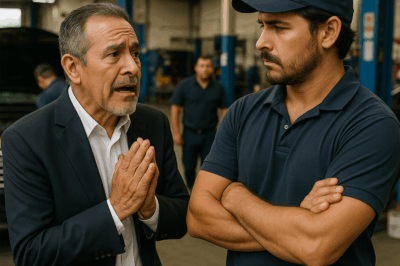 “‘¡Arréglame este auto!’, imploró el antiguo jefe al mecánico que él mismo había despedido años atrás — lo que sucedió después dejó a todos sin palabras: una historia real de orgullo, destino y redención en la que el poder cambia de manos cuando la vida da su inesperado giro. El hombre que antes fue humillado se convirtió en la única persona capaz de ayudar a quien un día lo echó sin piedad.”