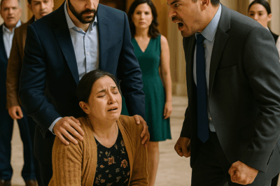 «Por favor, no me patee… ya estoy herida», suplicó la mujer sencilla cuando el hombre rico la humilló frente a todos, sin imaginar que su esposo —el verdadero dueño multimillonario de todo el evento— presenciaría la escena y revelaría un secreto tan oscuro, devastador e inesperado que no solo cambiaría el destino del agresor, sino que haría temblar a cada invitado presente aquella noche