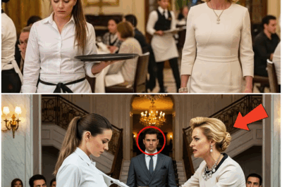 “Una mujer altiva y cruel destrozó el vestido de una mesera durante una gala de lujo, creyendo que podía humillarla impunemente… hasta que una voz la detuvo en seco. Lo que ocurrió después dejó a toda la sala helada: la joven a la que había despreciado resultó ser la esposa secreta del propio multimillonario que organizaba el evento. La verdad detrás de esa noche cambió todo.”