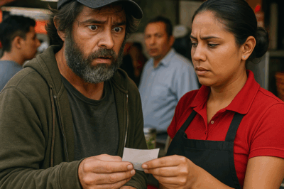 “Un millonario decidió salir disfrazado para entender cómo vivía la gente común. Entró a una pequeña taquería y pidió un taco como cualquier cliente, pero no imaginó que la mesera le entregaría una nota que lo dejaría paralizado. Lo que estaba escrito cambió su visión sobre la vida, el dinero y la humanidad para siempre. Su reacción sorprendió a todos los presentes.”