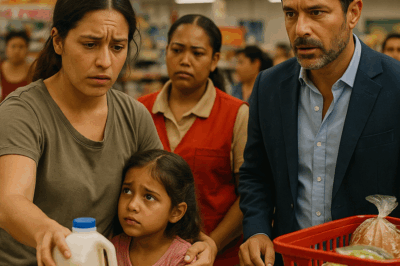 “Un empresario millonario estaba en el supermercado cuando vio a una madre humilde devolviendo una botella de leche porque no tenía suficiente dinero — lo que hizo a continuación dejó a todos sin palabras. Nadie podía imaginar el increíble giro que tendría esa escena cotidiana, ni el secreto que esa mujer escondía. Una historia que demuestra que los actos más pequeños pueden cambiar vidas enteras.”