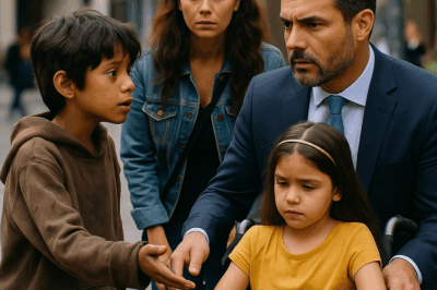 “El millonario pensó que era solo un niño pidiendo limosna, hasta que escuchó las palabras que lo dejaron sin aliento: ‘Señor, puedo hacer que su hija vuelva a caminar’. Lo que parecía un encuentro casual en la calle se convirtió en un misterio que desafió toda lógica, un acto de fe y milagro que ni el dinero pudo comprar. Lo que ocurrió minutos después cambió para siempre la vida de todos los que lo presenciaron.”