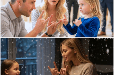 “La poderosa CEO llevó a su hija al elegante restaurante sin imaginar que la niña permanecería en silencio toda la noche… hasta que un padre soltero en la mesa de al lado comenzó a comunicarse con ella en lenguaje de señas; lo que ocurrió después dejó a todos en shock, revelando una conexión inesperada y una verdad que transformó la vida de los tres.”