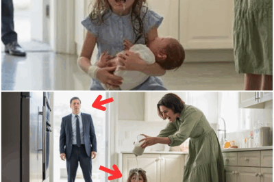 “La Niña Que Derramó un Vaso de Leche y Terminó Llorando ‘Lo Siento’ Frente a Su Madrastra en un Momento de Tensión Que Nadie Sabía Cómo Detener, Sin Imaginar Que Su Padre Observaba Todo Desde la Puerta, Presenciando una Escena Que Cambiaría Para Siempre la Dinámica de la Familia”