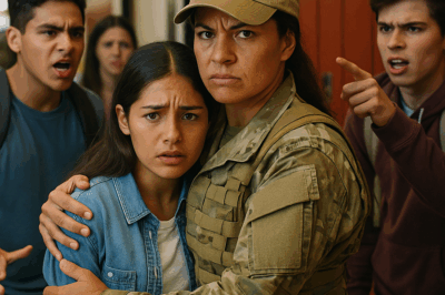 “Los abusadores eligieron a la persona equivocada para meterse con ella — pensaban que era una simple chica de campo, pero cuando su hermana gemela apareció vestida de uniforme militar, el pasillo entero se congeló. Nadie imaginaba que la misteriosa recién llegada era una leyenda de la Delta Force, y lo que hizo después no solo detuvo a los agresores, sino que dio a toda la escuela una lección inolvidable sobre respeto, fuerza y valentía.”