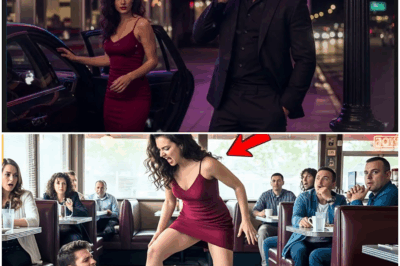 “Una mujer adinerada perdió el control al mancharse su lujoso vestido y humilló públicamente a un camarero padre soltero… sin imaginar que alguien la observaba desde muy cerca, dispuesto a revelar un giro impactante que transformaría por completo la escena y desenmascararía una verdad que nadie esperaba”