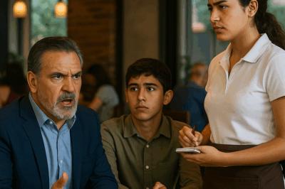 “Un millonario arrogante se burló de un niño sordo frente a todos en un restaurante de lujo, ordenando con desprecio: ‘¡Habla con mi hijo, no conmigo!’. Pero segundos después, una mesera lo dejó en completo silencio con una respuesta que nadie esperaba, revelando una lección de humanidad y humildad que hizo llorar a todos los presentes.”