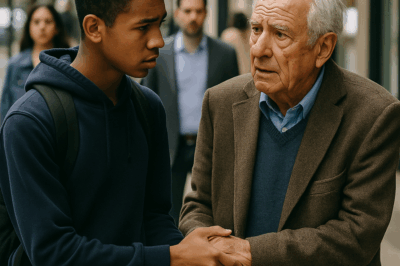 “Todos lo ignoraron: un anciano perdido caminaba solo bajo el sol mientras la gente pasaba a su lado sin mirarlo. Pero un joven se detuvo, le tomó la mano y lo ayudó a cruzar la calle… sin saber que aquel hombre era uno de los millonarios más poderosos del país. Lo que el anciano hizo después dejó a todos sin palabras, demostrando que un solo gesto de bondad puede cambiar un destino entero.”