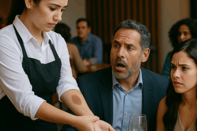 “El poderoso CEO levantó su copa sin imaginar que esa cena cambiaría su vida. Cuando la mesera se acercó y, por accidente, mostró una marca de nacimiento idéntica a la de su familia, el hombre se quedó helado. Lo que sucedió después dejó a todos los presentes sin aliento: un secreto oculto durante más de veinte años salía finalmente a la luz, revelando un pasado que ni el dinero ni el poder pudieron enterrar.”