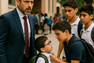 “Un millonario decide seguir a su hijo después de la escuela para descubrir por qué llega cada día con la ropa sucia y sin almorzar… pero lo que ve detrás de las paredes del colegio lo deja en shock. Una verdad que revela injusticia, hipocresía y una lección que ni todo el dinero del mundo podría comprar. La historia real que está conmocionando a todos los padres y empresarios del país.”