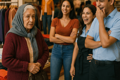 “‘Quiero comprar toda la tienda’, dijo la anciana con voz temblorosa. Los empleados se rieron pensando que estaba loca, sin imaginar quién era en realidad ni la lección que estaban a punto de recibir. Minutos después, el silencio invadió el lugar cuando reveló su verdadera identidad y una historia que cambiaría sus vidas para siempre. Una historia de humildad, orgullo y una venganza silenciosa que nadie olvidará.”