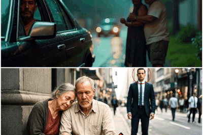 “El millonario que solo quería regresar a casa jamás imaginó lo que estaba a punto de vivir: al ver a una pareja de ancianos bajo la lluvia, decidió detenerse sin pensar… pero lo que encontró dentro del viejo maletín que ellos llevaban desató un misterio tan profundo e inesperado que terminó cambiando su vida para siempre”