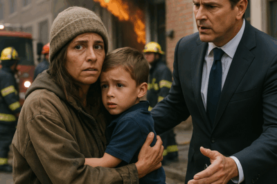 🔥 “Una mujer sin hogar se lanza entre las llamas para salvar al hijo del CEO más poderoso del país… minutos después, el millonario detiene todo para encontrarla y lo que hace al hallarla deja a todos sin aliento” 🔥