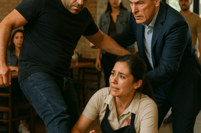 “El día que una simple mesera detuvo a un millonario furioso con una sola frase… y cambió su destino para siempre. Nadie imaginó lo que escondía aquel hombre elegante cuando ella, entre lágrimas, suplicó: ‘Por favor, no me patees… ya estoy herida’. Lo que pasó después dejó a todo el restaurante en silencio.”