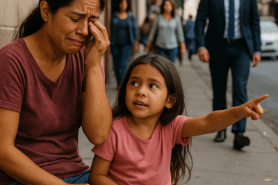 💔 “‘No llores, mamá… quizá ese hombre nos ayude’, susurró la niña señalando a un desconocido millonario. Lo que ocurrió segundos después en plena calle cambió la vida de ambos y dejó a todo el mundo sin aliento.” 💔
