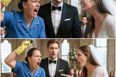 “En plena ceremonia, cuando todo parecía avanzar hacia una boda perfecta, una humilde trabajadora de limpieza pidió hablar frente al altar y reveló unas palabras tan inesperadas, tan cargadas de misterio y emoción, que hicieron que el millonario se levantara de inmediato y detuviera la boda sin un segundo de duda. Lo que ocurrió después dejó a todos los invitados paralizados y destapó un secreto que jamás imaginaban.”