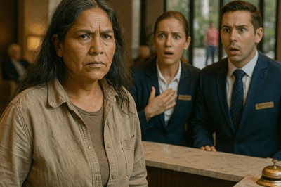 “La despreciaron al verla entrar vestida con ropa sencilla… pero cuatro minutos después, toda la recepción quedó muda. Lo que aquella mujer mexicana reveló hizo temblar a cada uno de los presentes, desde la recepcionista más altiva hasta el gerente más poderoso. Nadie imaginó quién era en realidad ni el secreto que ocultaba bajo su humilde apariencia.”