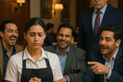 “Tres hombres ricos humillaron a una mesera por su apariencia… riendo frente a todos en un restaurante de lujo. Pero cuando el CEO multimillonario revisó las cámaras de seguridad, descubrió algo que lo dejó sin palabras. Lo que hizo después cambió la vida de la joven y dio una lección que nadie esperaba: una historia de arrogancia, justicia y redención que demuestra que la verdadera clase no se mide con dinero, sino con humanidad.”