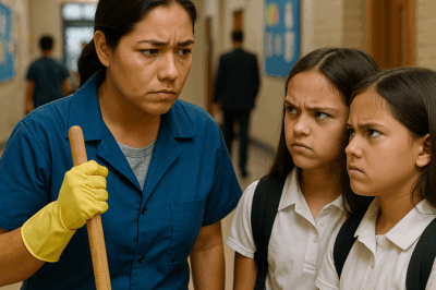 “Ninguna niñera, profesora ni psicóloga pudo con ellas… hasta que una madre soltera con uniforme de limpieza hizo lo imposible. Nadie entendía cómo una simple conserje logró domar el caos que el dinero no pudo controlar. Lo que descubrió detrás de las travesuras de las gemelas del millonario dejó a todos sin palabras.”