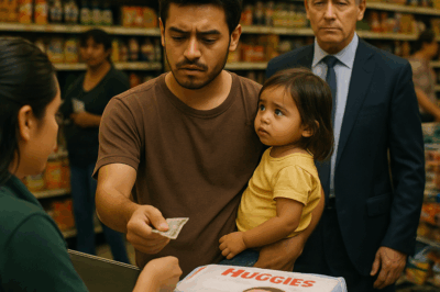 La Emotiva Mañana en la que un Padre Soltero, Sin un Centavo y Desesperado por Comprar Pañales para su Bebé, Sacó su Último Dólar en la Caja del Supermercado… Sin Imaginar que el Hombre Elegante Detrás de Él —Un CEO Solitario y Misterioso— Diría de Pronto “Yo Me Llevo Todo”, Cambiando para Siempre el Destino de Ambosc
