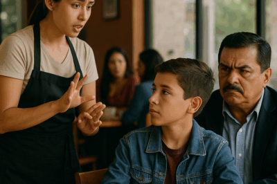 “‘¡Habla con mi hijo sordo!’, gritó el millonario arrogante entre risas, creyendo que humillaría a la joven camarera frente a todo el restaurante. Pero lo que ella hizo segundos después dejó a todos en silencio. Nadie imaginaba que aquella humilde trabajadora guardaba un secreto capaz de hacer llorar al propio magnate. Una historia real que demuestra que la verdadera grandeza no se mide en dinero, sino en empatía, respeto y humanidad.”