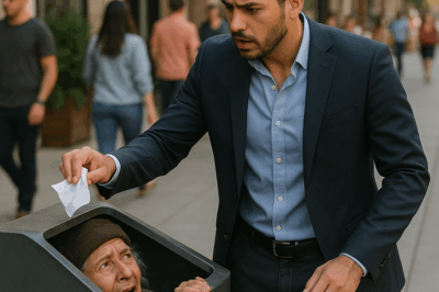 “Joven multimillonario arroja un papel al basurero y escucha una voz desde dentro: lo que hizo después dejó a todos sin aliento. Una historia real que sacude las redes y revela la transformación más inesperada de un hombre que lo tenía todo, pero descubrió en un instante el verdadero valor de la vida. Lo que comenzó como un acto cotidiano terminó en un encuentro que cambiaría su destino y el de una mujer olvidada por la sociedad.”
