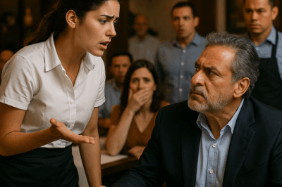 “Todos le temían al millonario más arrogante de la ciudad… hasta que una simple mesera decidió enfrentarlo frente a todos. Lo que comenzó como una humillación pública se convirtió en una lección que nadie olvidará. La mujer que nadie conocía hizo lo que ningún ejecutivo, político ni periodista se había atrevido a hacer: dejar al magnate en ridículo, con una sola frase.”