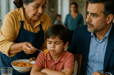 “El hijo del millonario se negaba a comer, lanzaba los platos y nadie lograba hacerlo cambiar… hasta que la humilde empleada doméstica hizo algo inesperado que dejó a todos sin palabras. Lo que ocurrió en aquella mansión demostró que la empatía vale más que cualquier fortuna. Una historia real llena de emoción, ternura y una lección que el propio magnate jamás olvidaría, porque el amor no se compra: se gana con actos.”
