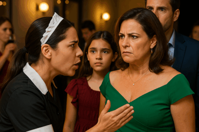 “‘¡Deténganse ahora!’ gritó la empleada frente a todos en la fiesta del millonario, mientras enfrentaba a la madrastra que humillaba a una niña frente a los invitados. Lo que reveló ante todos dejó a la mujer sin palabras y al empresario congelado. Nadie imaginó que aquella confrontación pública destaparía una historia de abuso, secretos familiares y una verdad que cambiaría para siempre el destino de una de las familias más poderosas del país.”