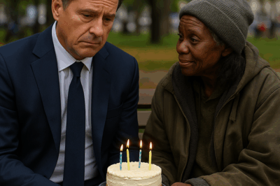 “Un millonario celebraba su cumpleaños completamente solo, sin familia ni amigos que lo acompañaran. Pero entonces una mujer sin hogar se acercó y le ofreció un pequeño pastel comprado con sus últimas monedas. Lo que sucedió después dejó sin palabras a todos los presentes: una lección de humanidad, amor y humildad que cambió para siempre la vida del hombre más poderoso de la ciudad. Una historia real que demuestra que la riqueza más grande no se compra.”