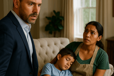 “El millonario llegó a casa antes de tiempo, sin imaginar que lo que estaba a punto de ver cambiaría su vida para siempre. Entró en silencio y encontró a su empleada con un niño dormido en sus brazos… Lo que descubrió después reveló un secreto oculto por años, una historia de sacrificio, amor y redención que derrumbó su orgullo y lo hizo comprender que a veces la verdadera familia no se elige, se encuentra.”