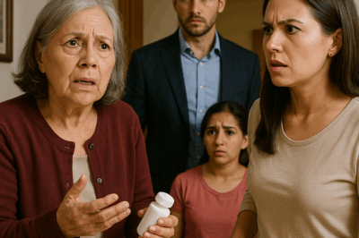 “La madre del millonario comenzó a temblar y gritó ‘¡No escondas mis medicinas!’ frente a su nuera, quien la observaba con nerviosismo. Pero segundos después, el hijo entró a la habitación… y lo que hizo dejó muda a su esposa. Nadie imaginó que aquel enfrentamiento doméstico destaparía una red de mentiras, ambición y una traición tan profunda que cambiaría para siempre el destino de la familia más poderosa del vecindario.”