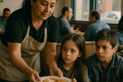 “Hace 17 años, una camarera dio un plato de comida a dos niños hambrientos que no tenían nada. No sabía sus nombres, ni imaginó que ese pequeño gesto cambiaría su destino para siempre. Años después, un lujoso coche se detuvo frente a su humilde casa… y lo que encontró dentro la dejó llorando de emoción. Una historia real que demuestra que el bien siempre vuelve.”