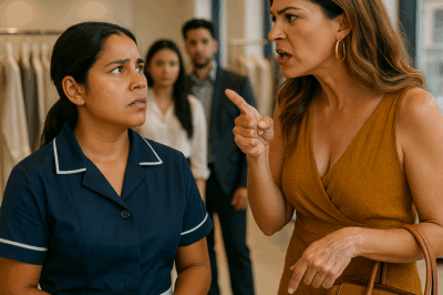 “Una millonaria humilló públicamente a su empleada de limpieza frente a decenas de personas, sin imaginar que aquella mujer, silenciosa y despreciada, ocultaba un secreto que la haría pagar el precio más alto. Días después, la venganza de la humilde trabajadora se volvió noticia mundial: una historia de dignidad, justicia y una sorprendente vuelta del destino que demostró que la verdadera riqueza no se mide en dinero, sino en humanidad.”