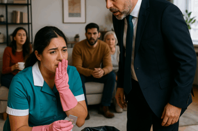 “Un millonario regresó antes de lo previsto a su mansión y lo que vio lo dejó sin aliento. Su empleada de limpieza estaba haciendo algo que nunca imaginó, y su reacción conmovió a todos. Lo que comenzó como un malentendido terminó revelando una historia tan impactante como humana, recordándole al mundo que a veces la nobleza se encuentra donde menos se espera.”