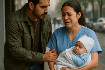 “Un padre soltero conducía bajo la lluvia cuando vio a una enfermera empapada sosteniendo a su bebé y llorando al borde de la calle. Sin saberlo, ella lo había perdido todo esa noche: su hogar, su trabajo y su esperanza. Lo que él hizo a continuación cambió no solo su destino, sino también el de una mujer que, pese a todo, se negaba a rendirse ante la vida.”