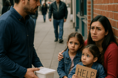 “Un padre soltero salía del trabajo en Nochebuena cuando vio a una madre joven y a sus gemelas pidiendo comida en la calle. Lo que parecía una simple historia de caridad se convirtió en un misterio que cambiaría su vida: quién era en realidad aquella mujer, por qué había terminado en la calle y la verdad que descubrió después —una conexión tan inesperada que lo dejó sin palabras y con lágrimas en los ojos.”