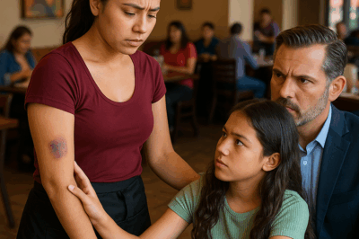 “La hija del millonario notó los moretones de la mesera… y lo que hizo después dejó al restaurante en silencio: un gesto que reveló una verdad oscura y cambió la vida de todos los presentes”
