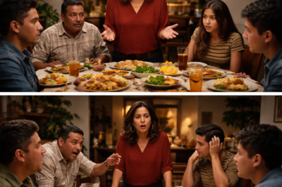 En la cena familiar, mi mamá se levantó y dijo en voz alta: “Todos…