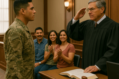 Cuando me presenté ante el juez con mi viejo uniforme impecable, mi familia se burló de mí delante de todos… hasta que él se puso de pie, me saludó con respeto y reveló una verdad que cambió nuestro destino para siempre